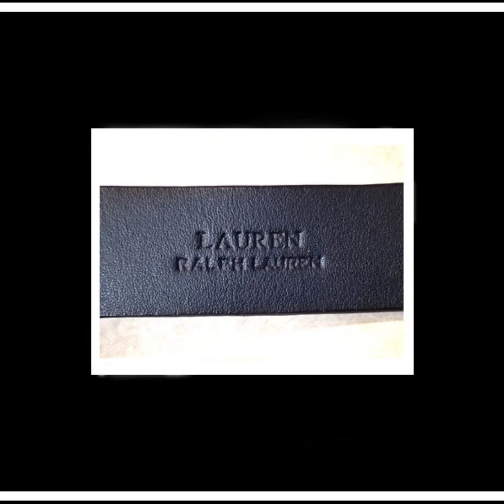 New Rare Unique RLL Ralph Lauren Top Grade High Grain Black Genuine Leather Belt - Picture 6 of 10